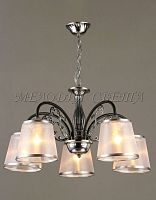 Люстра потолочная пятирожковая Мелодия Света  E27 Черный хром картинка 